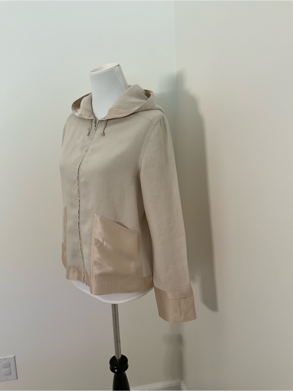 Sigrid Olsen Beige Hooded Utility Jacket - Picture 4 of 9
